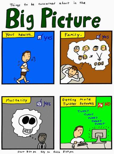 Of all the things to keep you up late at night? Twits can take care of themselves. Do you worry about how many phone calls you get a day too?